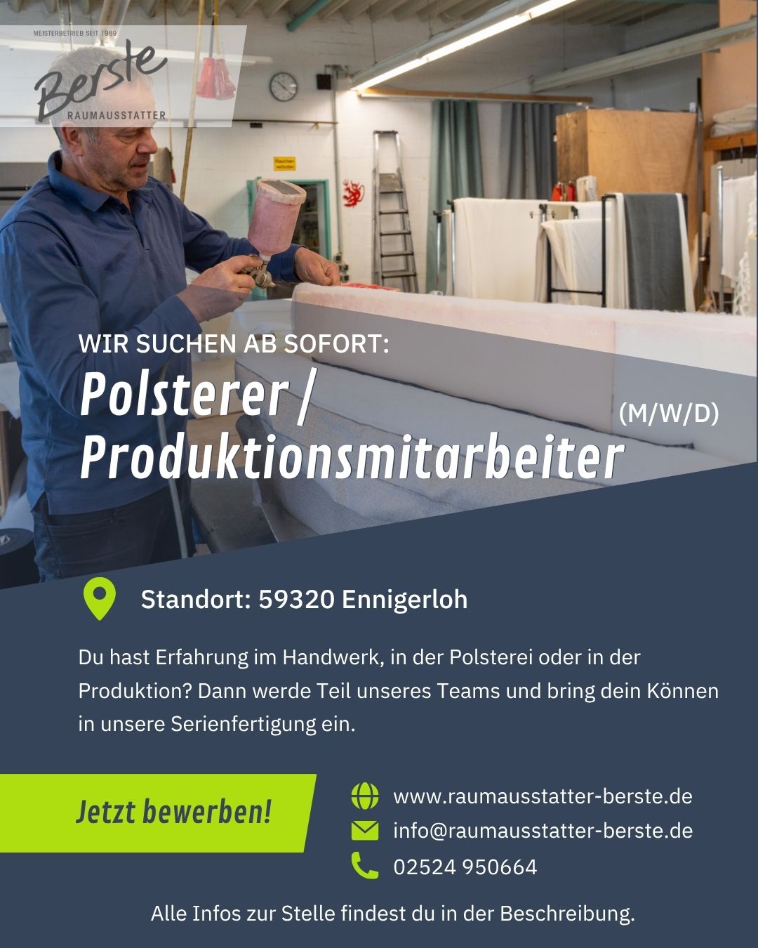 Polster und Produktionsmitarbeiter bei Berste